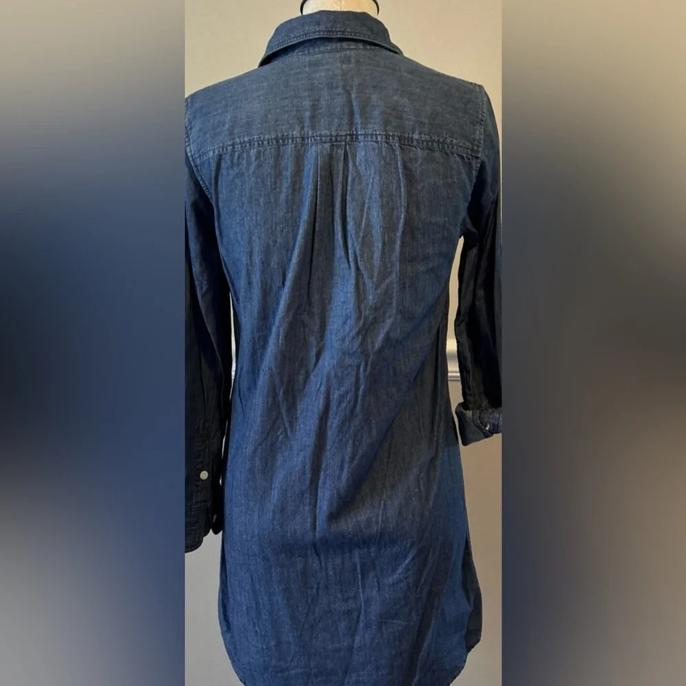 J. Crew XXS OVERSIZED Indigo Denim Chambray Shirt Dress - Picture 6 of 9